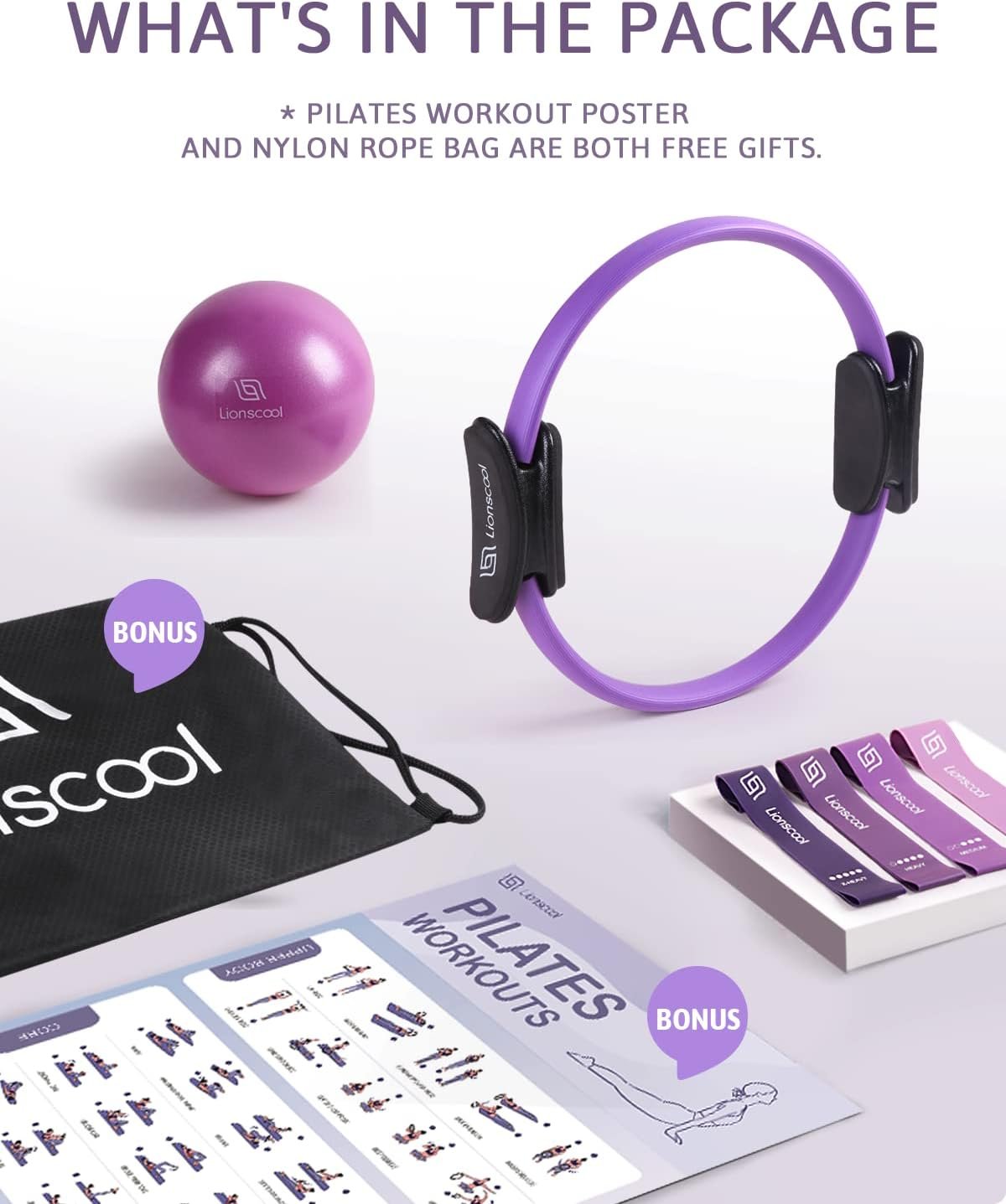 LIONSCOOL Pilates Ring Set