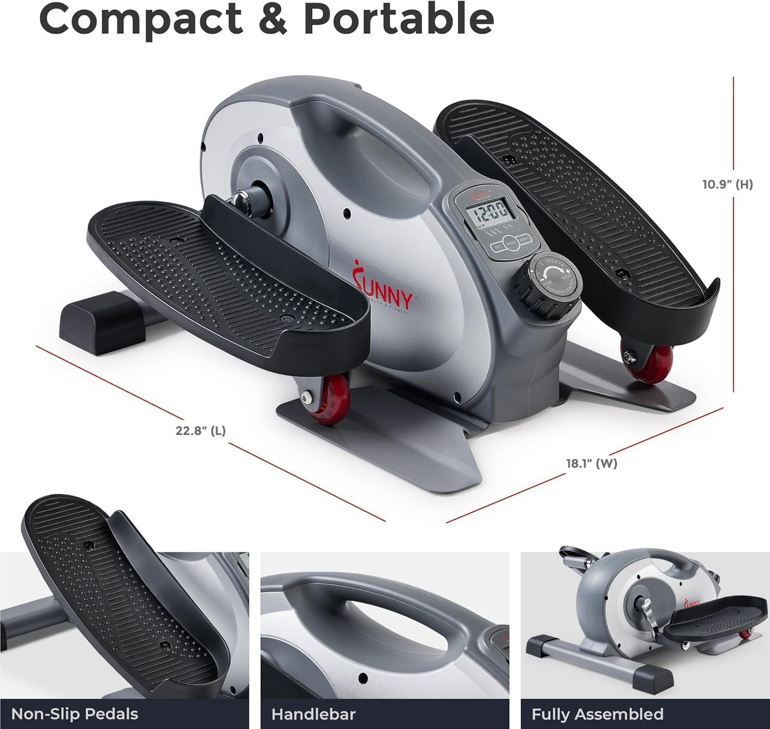 Sunny Health & Fitness Under Desk Elliptical Machine