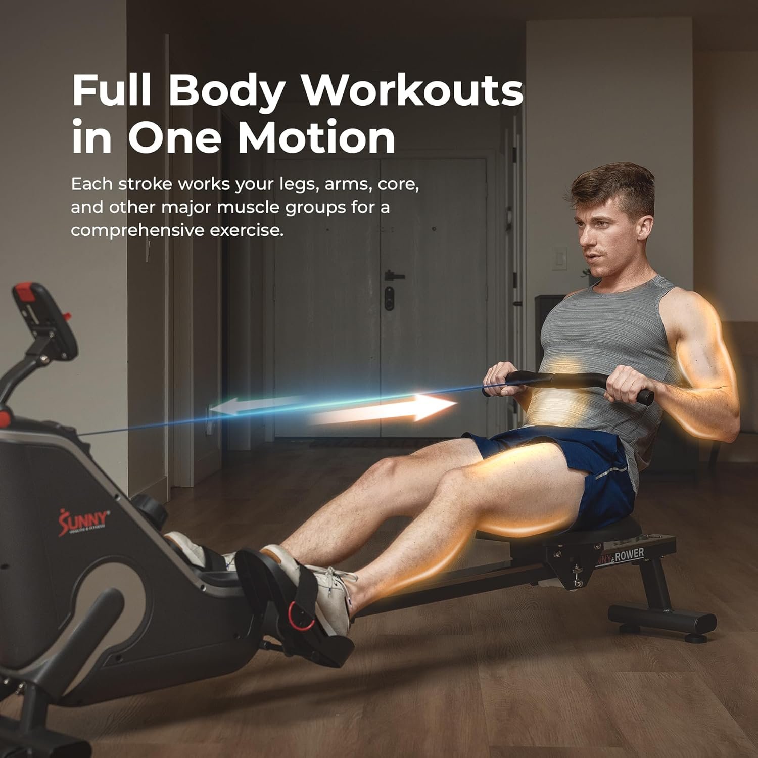 Sunny Health & Fitness Smart Magnetic Rowing Machine