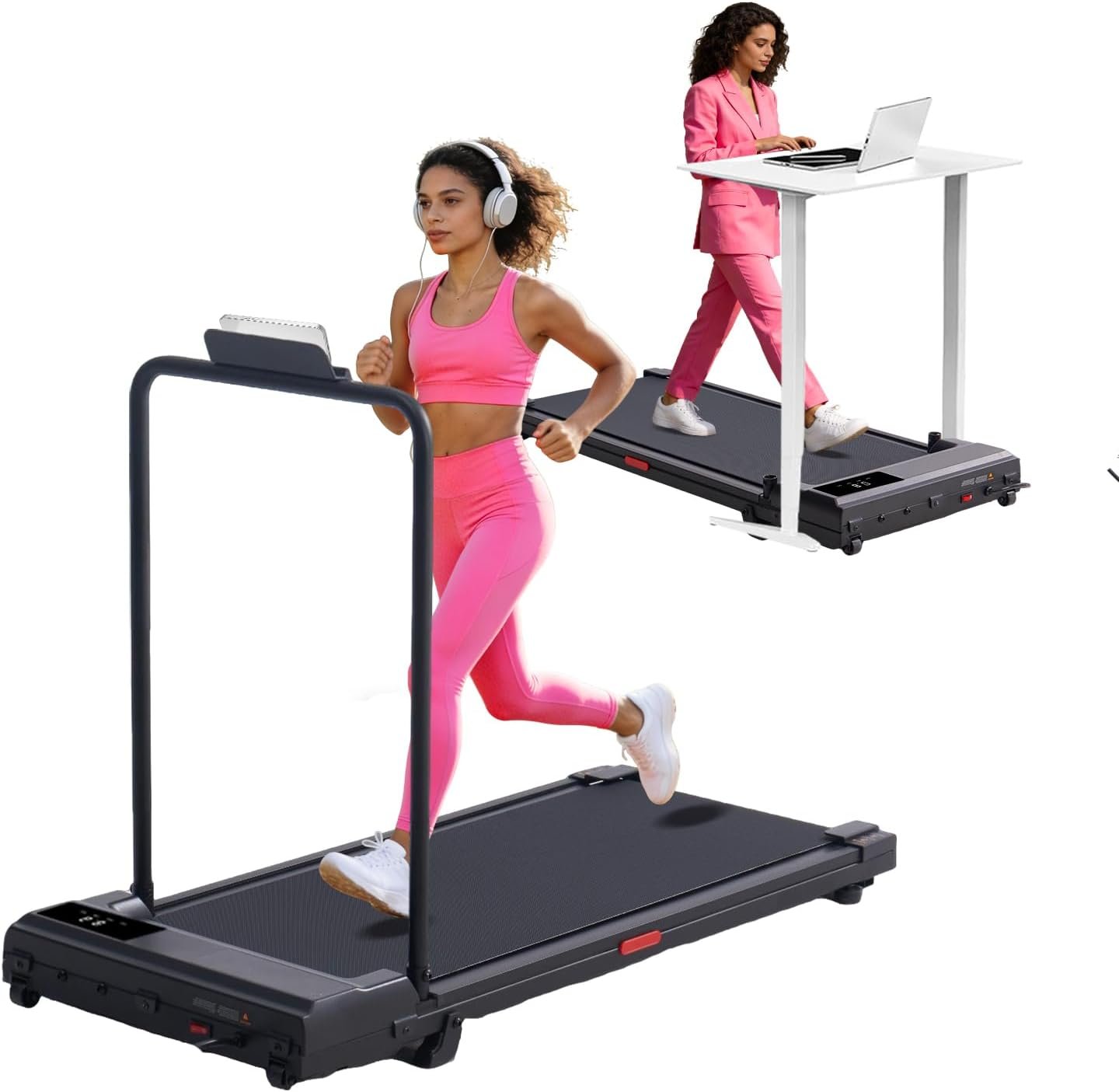 HevGlrm Walking Pad Treadmills with Incline and Handles