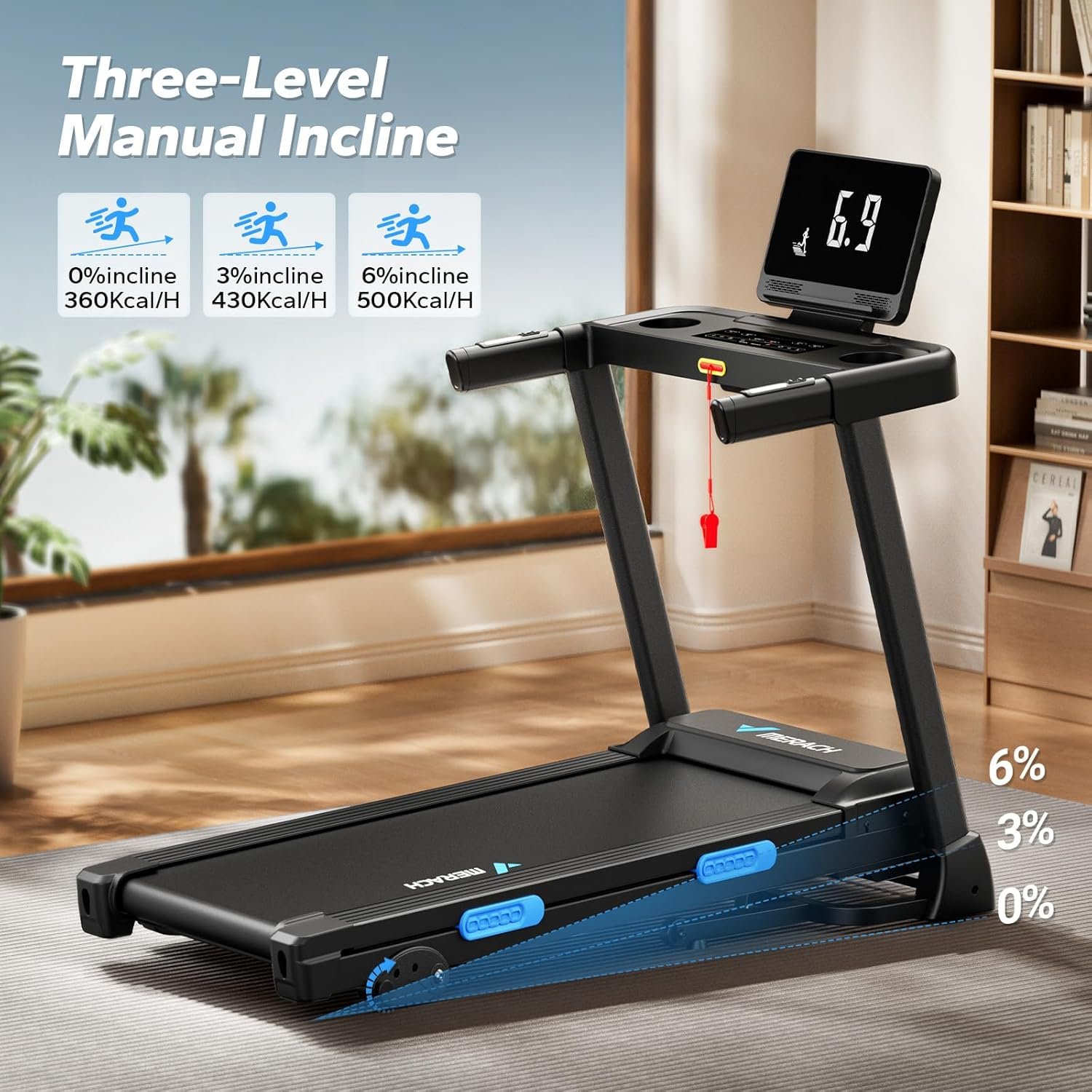 MERACH Treadmill with 6% Manual Incline