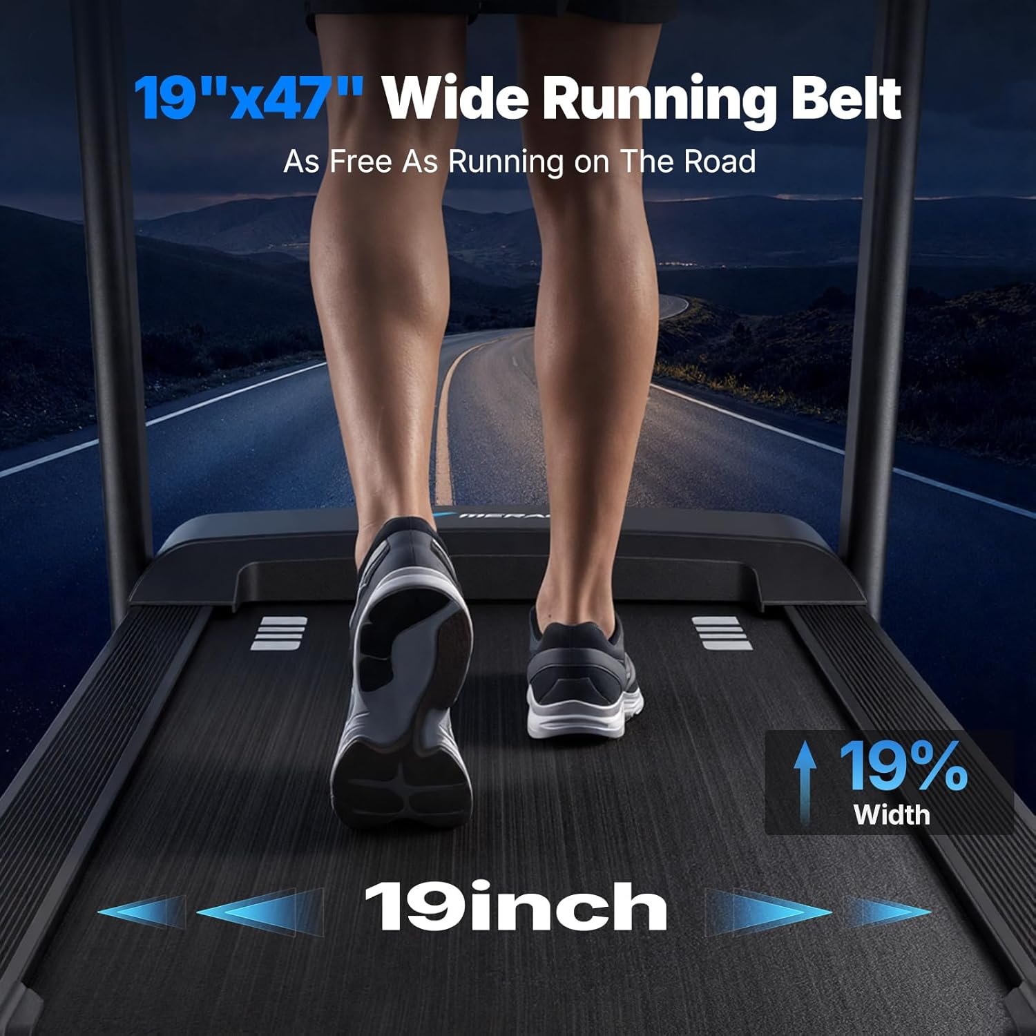 MERACH Treadmill 47" Belt with 15% Auto Incline