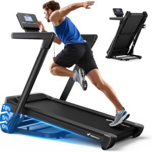 MERACH Treadmill 55″ Belt with 18% Auto Incline