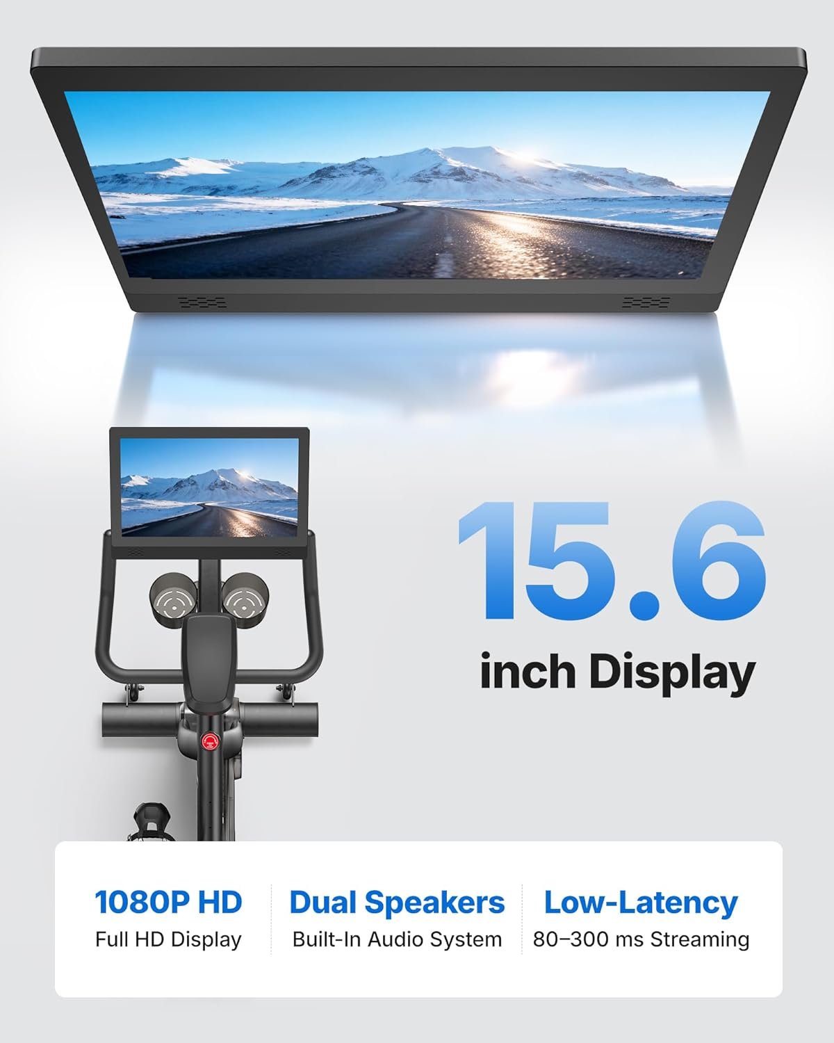 MERACH Stationary Exercise Bike with 15.6″ HD Screen