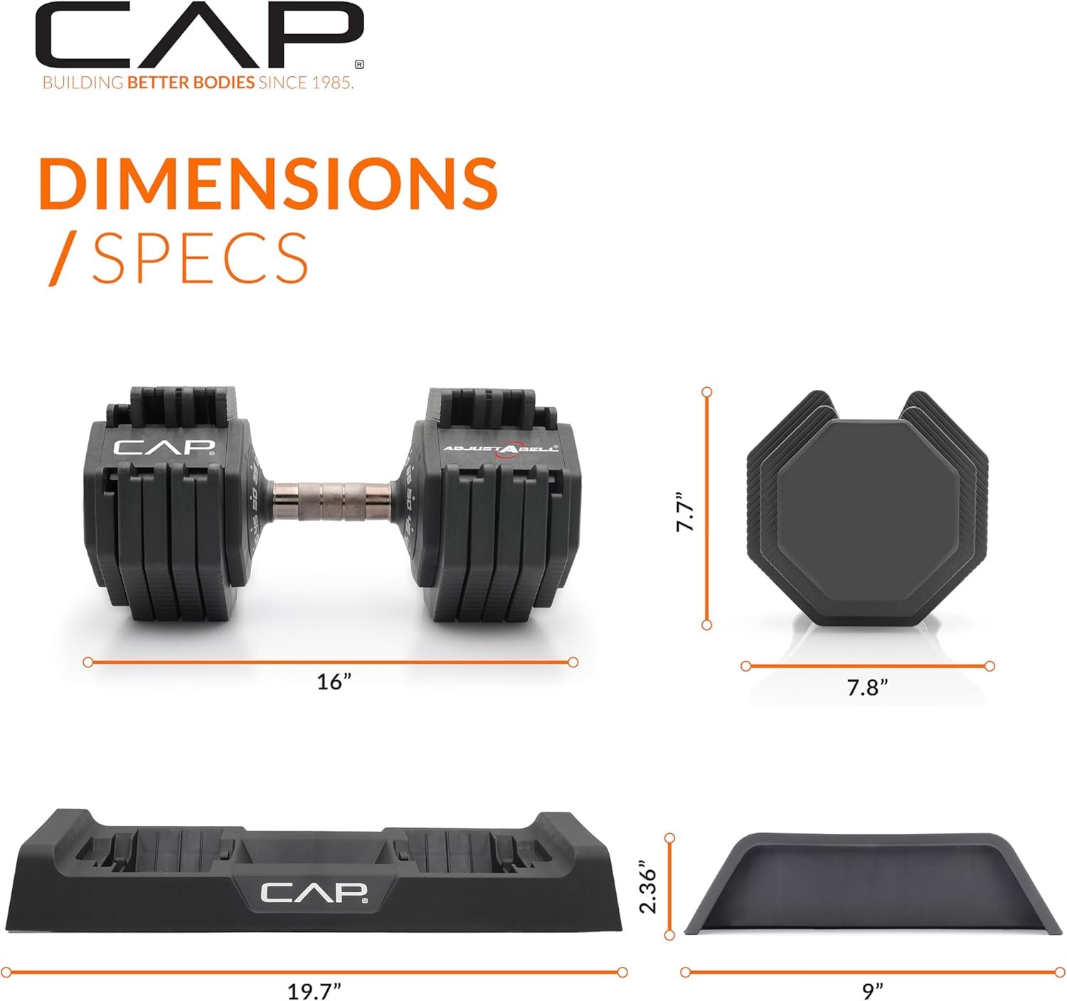 CAP Barbell ADJUSTABELL 55 lb Hex Dumbbell Weights