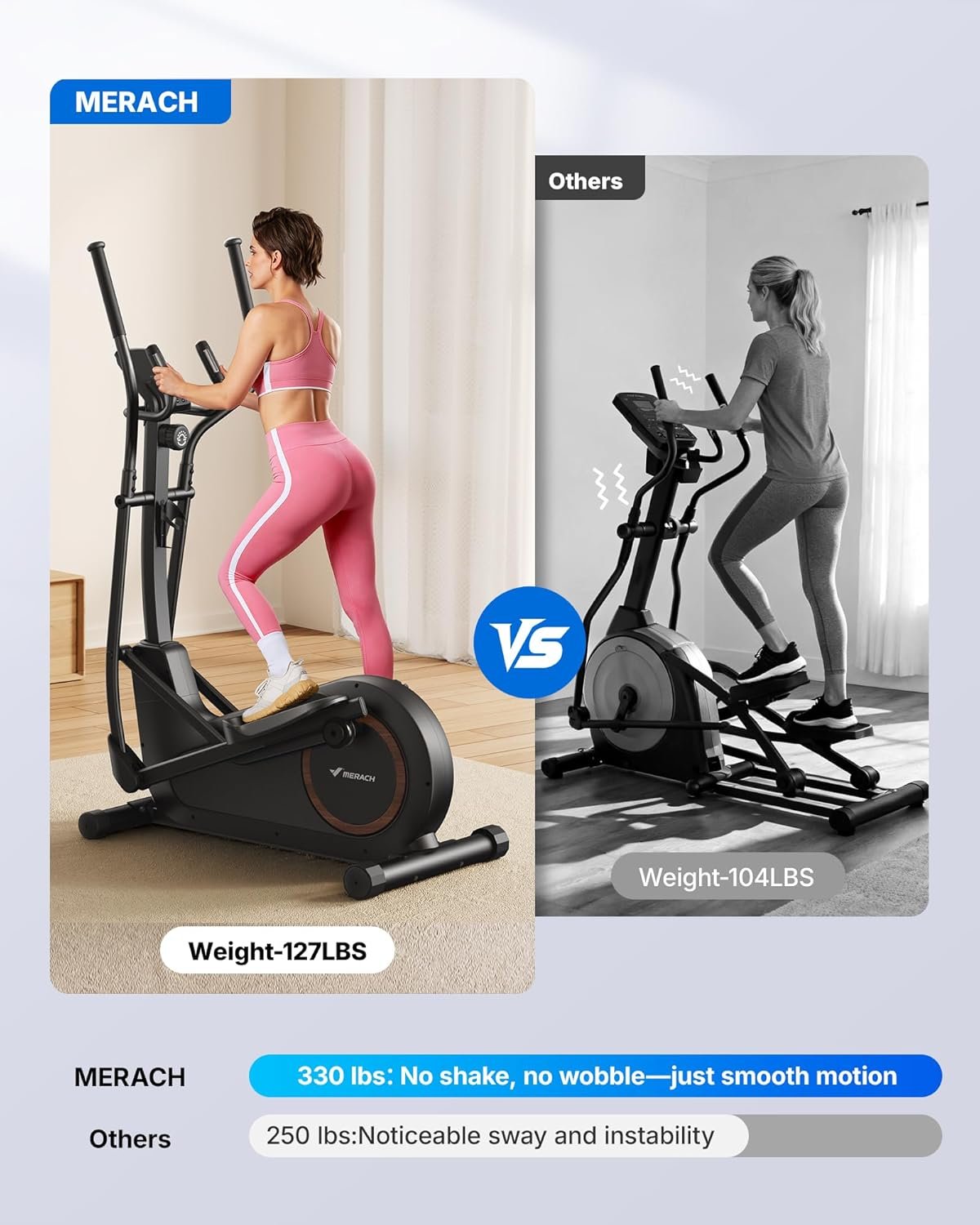 MERACH Smart Classic Wood Elliptical Machine