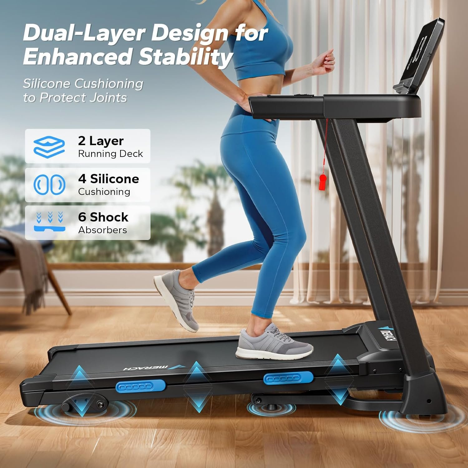 MERACH Treadmill with 6% Manual Incline