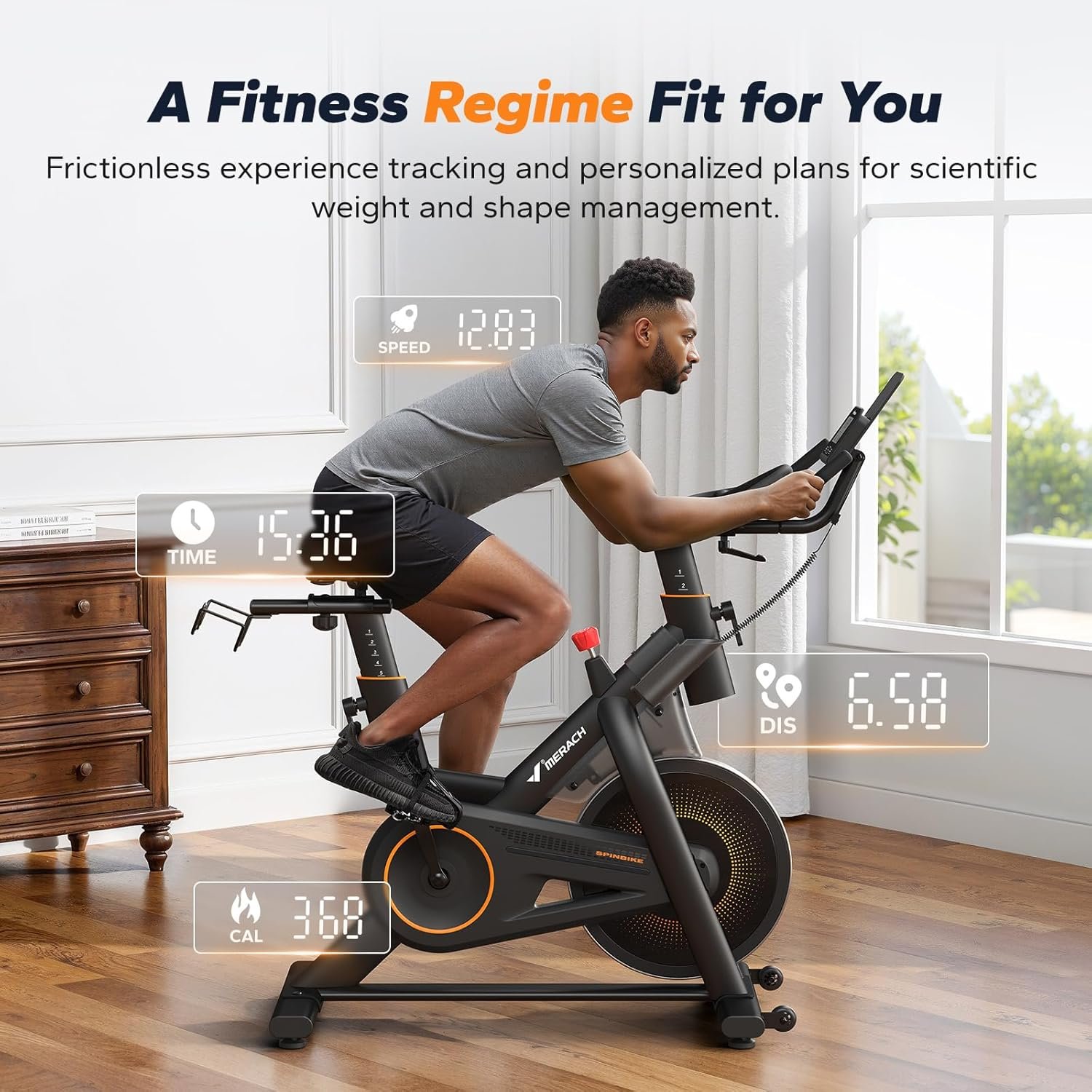 MERACH S29 Self‑Powered Auto‑Resistance Exercise Bike