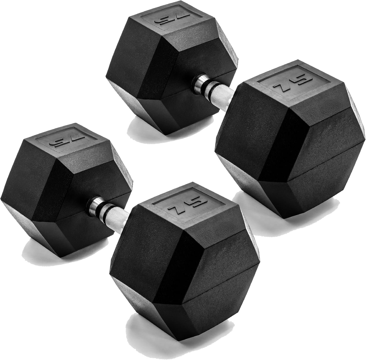 75 Pound CAP Barbell Coated Hex Dumbbells