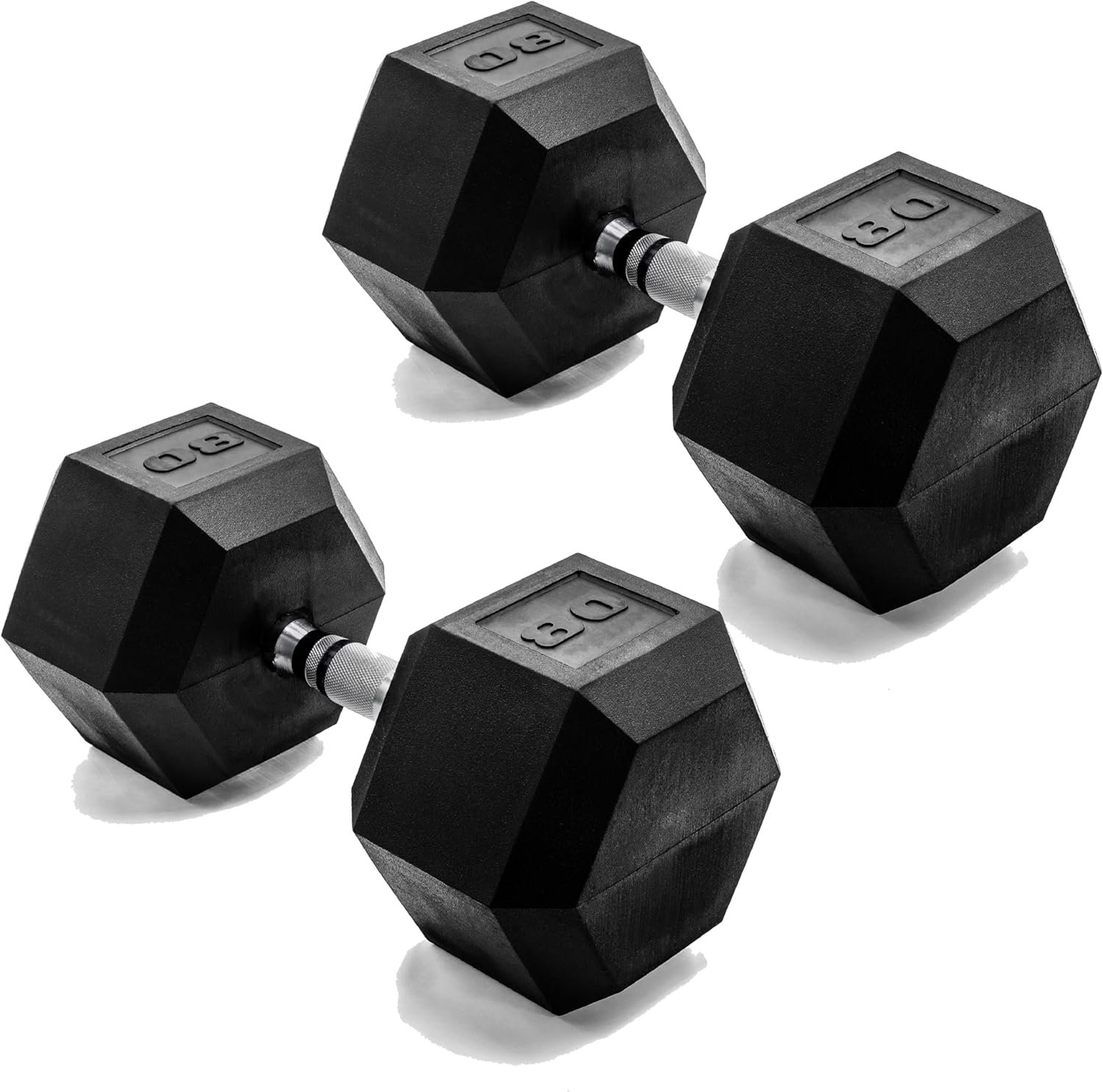 80 Pound CAP Barbell Coated Hex Dumbbells
