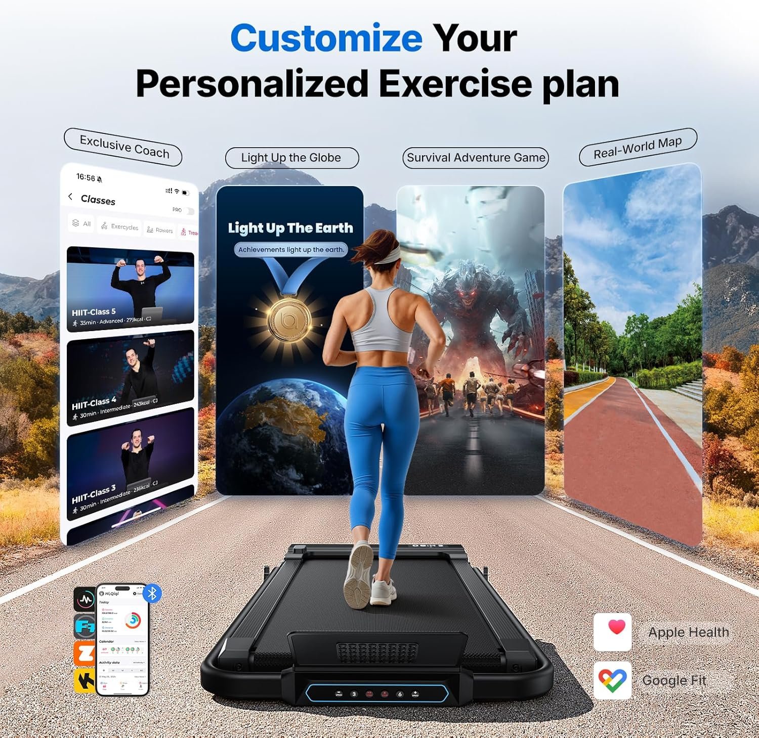 MERACH Walking Pad Treadmill with Handle Bar and 6% Incline