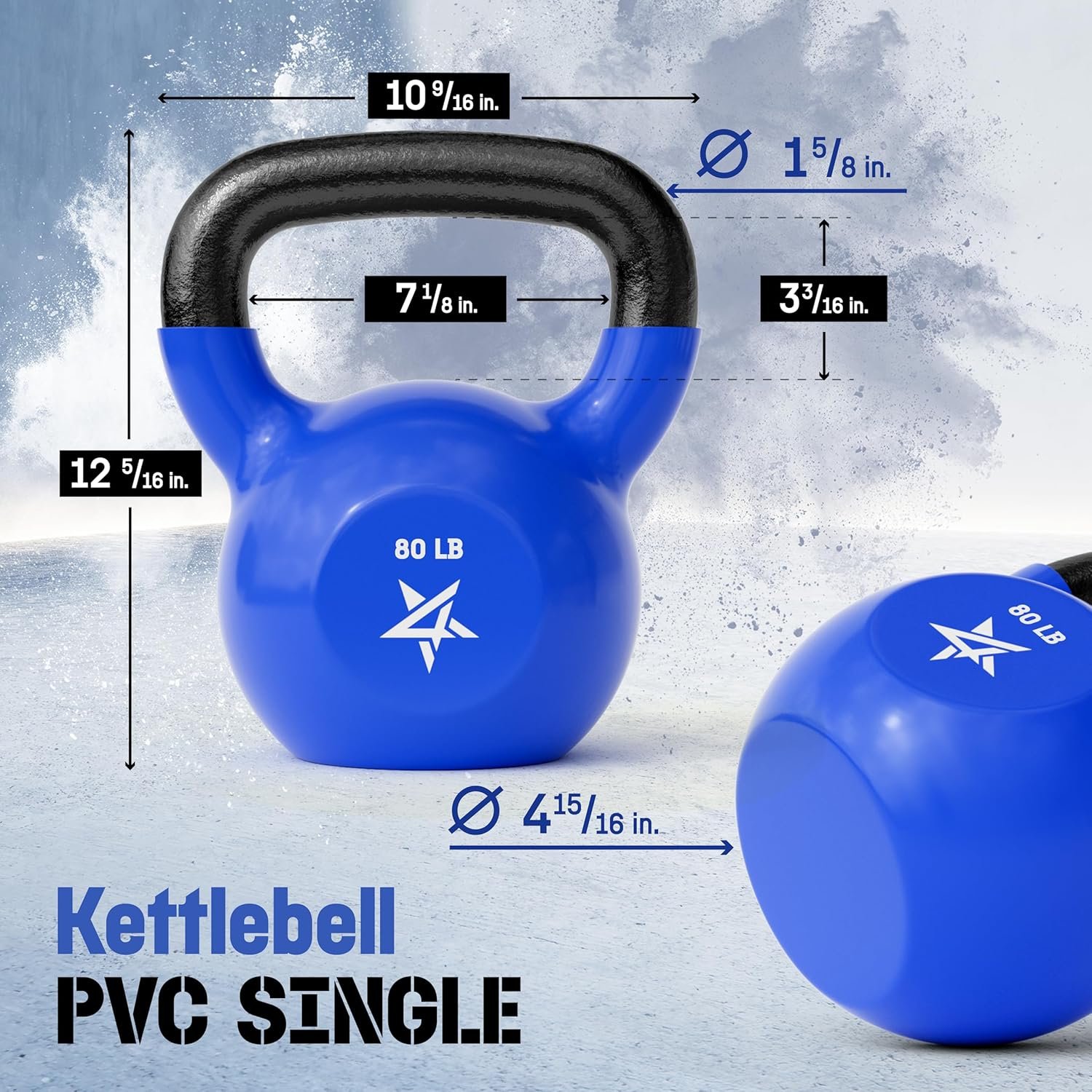 80 Pound Yes4All Vinyl Coated Cast Iron Kettlebell